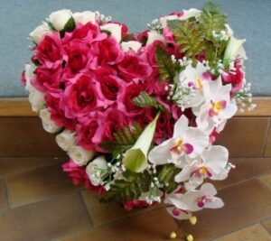 bouquet fleurs forme coeur